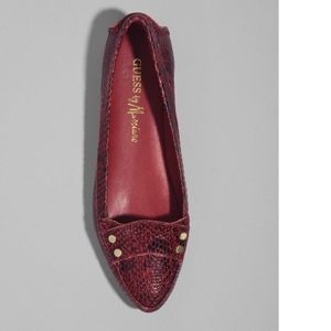 GUESS BY MARCIANO SAFIA SNAKE EMBOSSED FLATS